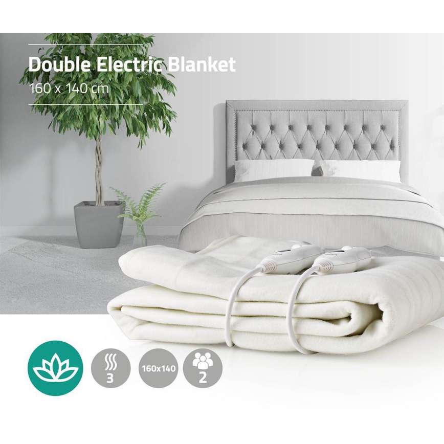 Ηλεκτρική θερμαινόμενη κουβέρτα για δύο άτομα 120W/230V 160x140 cm
