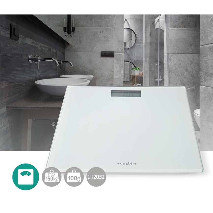 Ψηφιακή προσωπική ζυγαριά 1xCR2032 λευκή