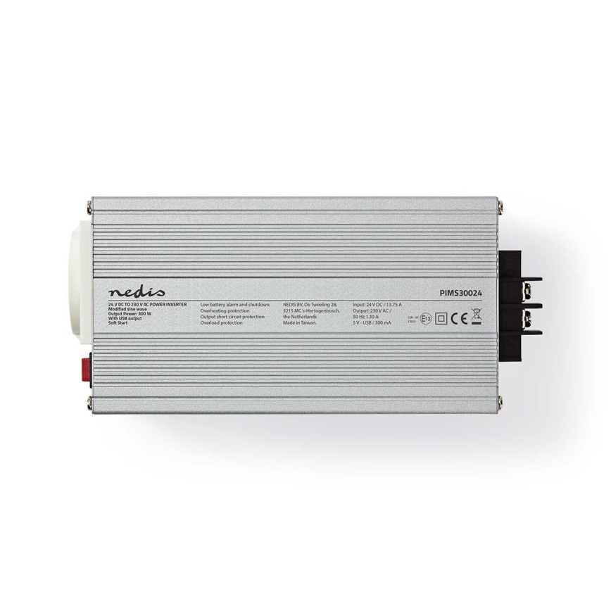 Inverter με έξοδο τροποποιημένης ημιτονοειδής κυματομορφής 300W/24/230V + USB