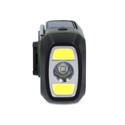 Ραδιόφωνο DAB+/FM με μανιβέλα, ηλιακό πάνελ και LED φακό 5V/2500 mAh πράσινο/μαύρο