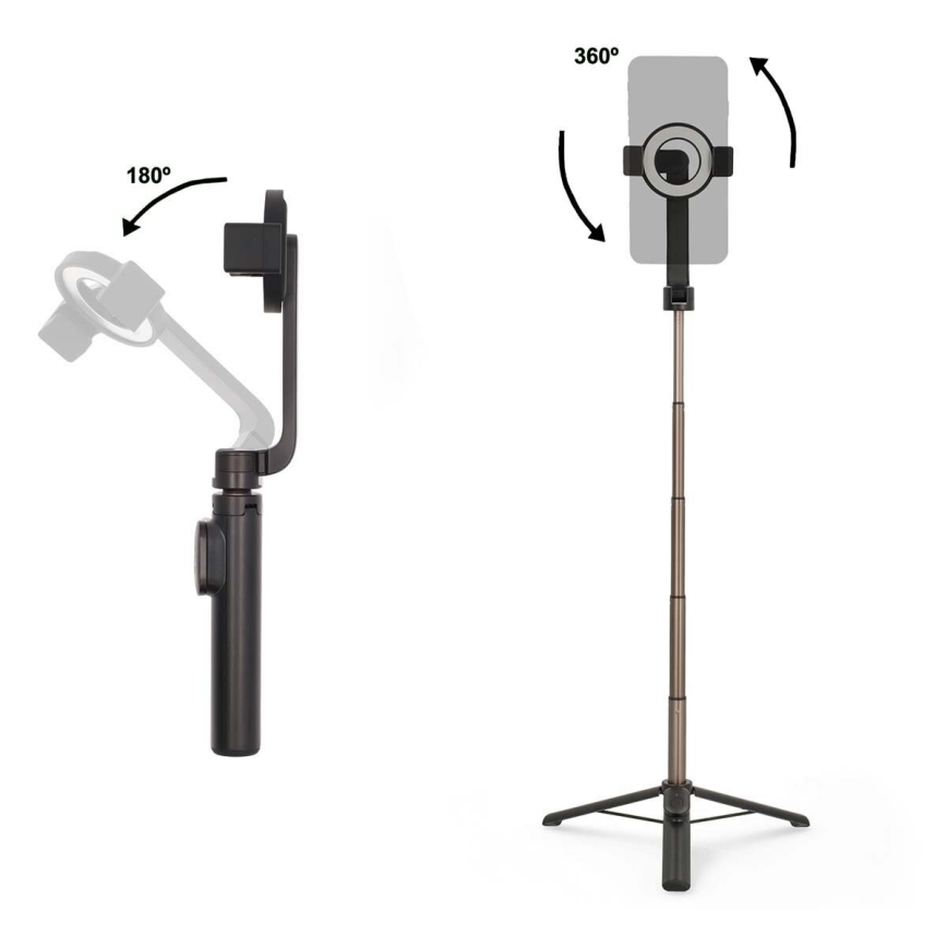 Μαγνητικό πτυσσόμενο selfie stick 2 σε 1 με βάση + τηλεχειριστήριο