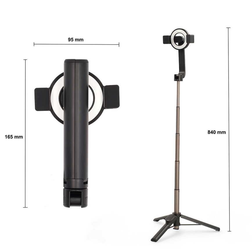 Μαγνητικό πτυσσόμενο selfie stick 2 σε 1 με βάση + τηλεχειριστήριο