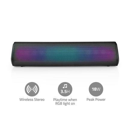Επαναφορτιζόμενο ηχείο LED RGB 18W/1200 mAh