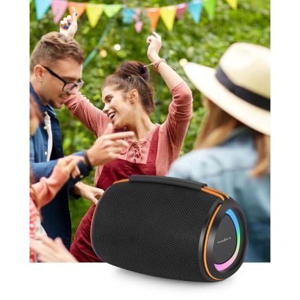 LED επαναφορτιζόμενο ηχείο 40W/1200 mAh IPX4 μαύρο