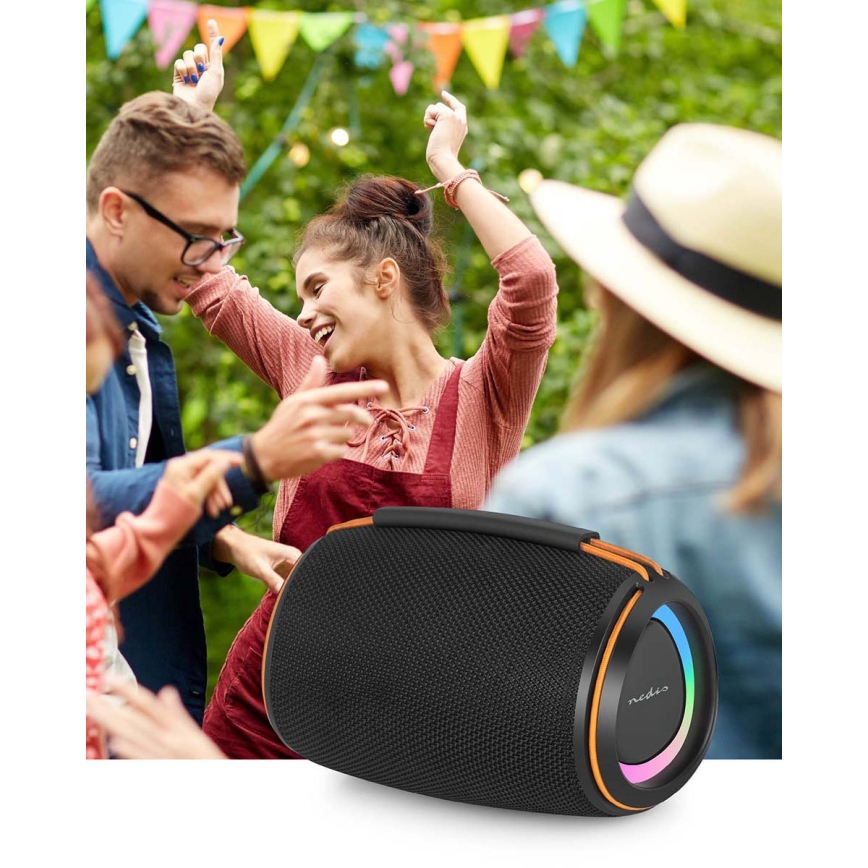 LED επαναφορτιζόμενο ηχείο 40W/1200 mAh IPX4 μαύρο