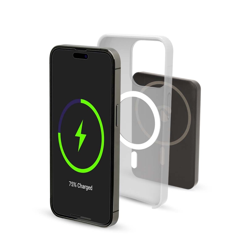 Power Bank 2σε1 magnetic με ασύρματη φόρτιση MagSafe 5000 mAh μαύρο