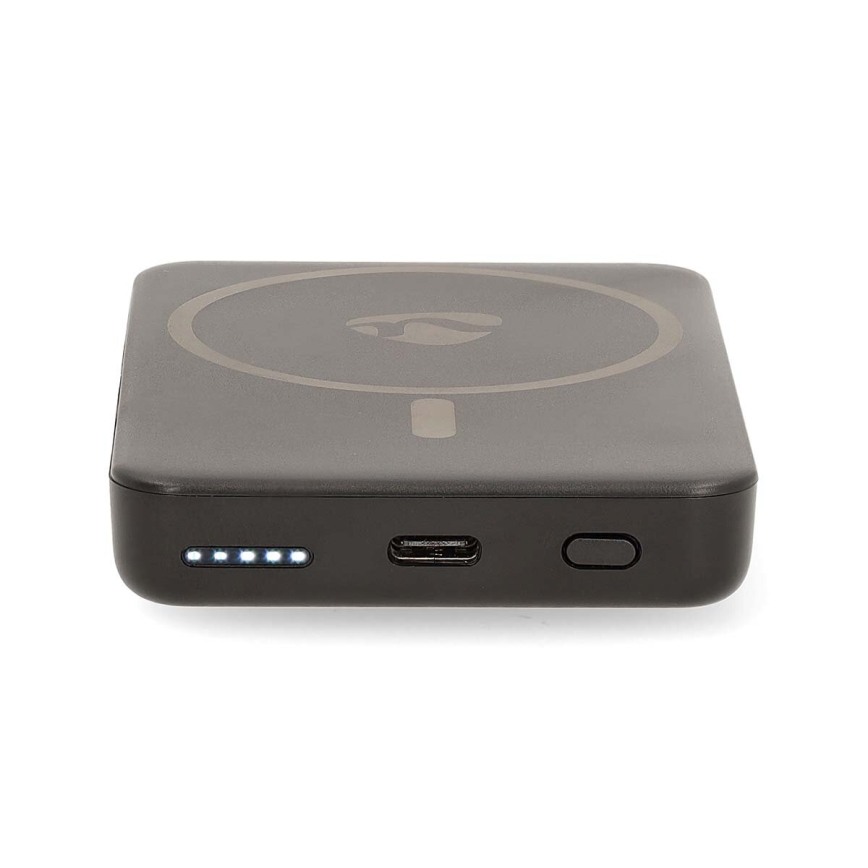 Power Bank 2σε1 magnetic με ασύρματη φόρτιση MagSafe 5000 mAh μαύρο