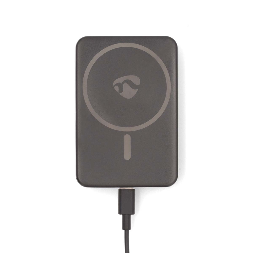 Power Bank 2σε1 magnetic με ασύρματη φόρτιση MagSafe 5000 mAh μαύρο