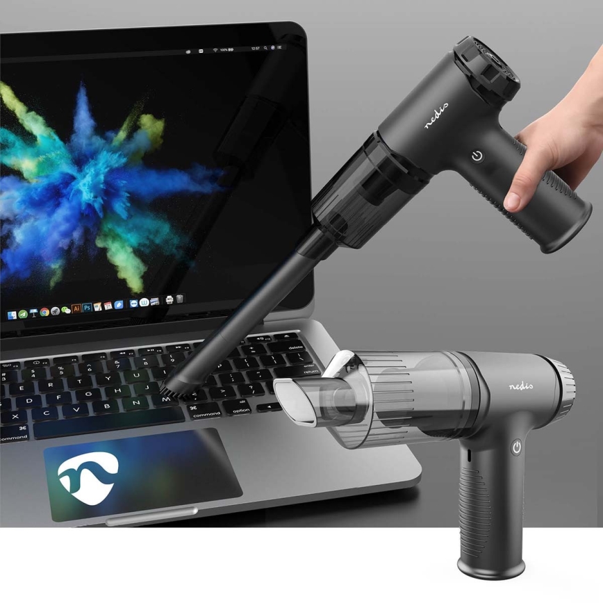 Επαναφορτιζόμενο χειροκίνητο σκουπάκι 2 σε 1 90W/6000 mAh γκρι/μαύρο