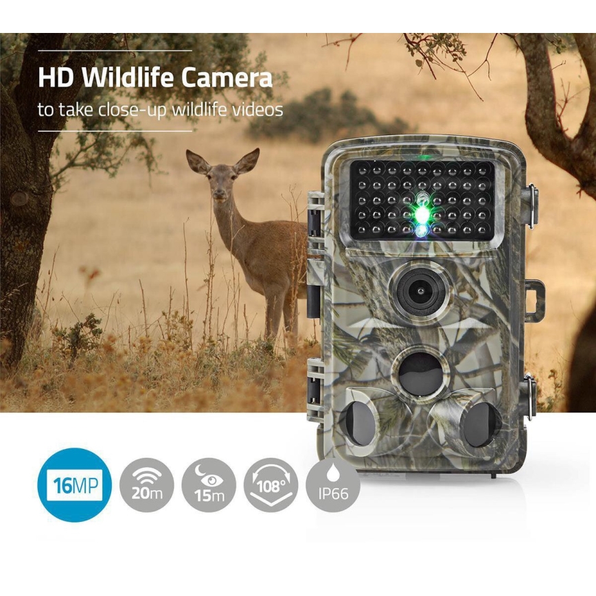 Nedis WCAM150GN - Κάμερα κυνηγιού με αισθητήρα 24MP Full HD 8xAA IP66