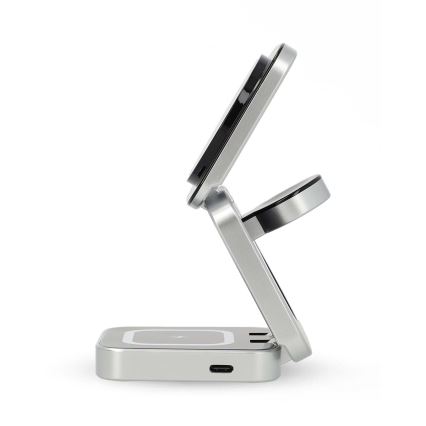 Ασύρματος φορτιστής 3σε1 15W ασημί