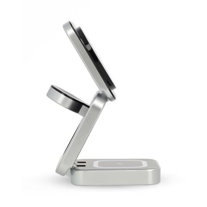 Ασύρματος φορτιστής 3σε1 15W ασημί