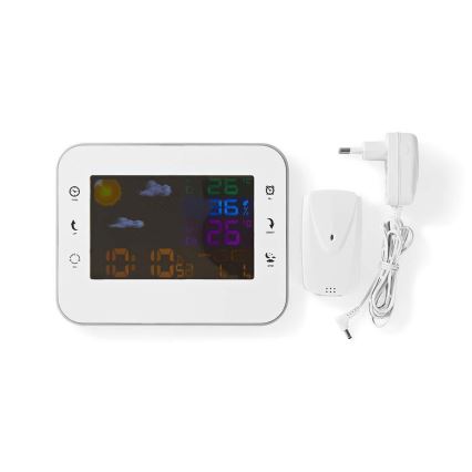 Μετεωρολογικός σταθμός με έγχρωμη οθόνη LCD 230V/3xAAA + 2xAA λευκό