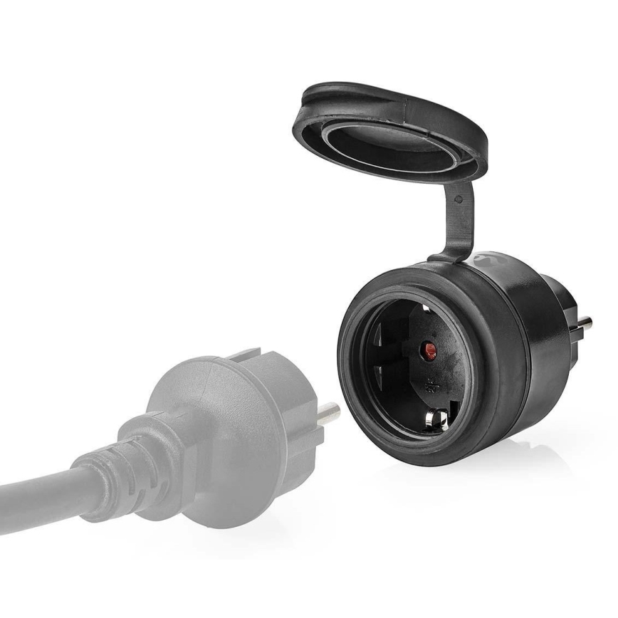 Έξυπνη πρίζα 3680W/230V/Schuko Τύπος F/16A Wi-Fi IP44 μαύρη
