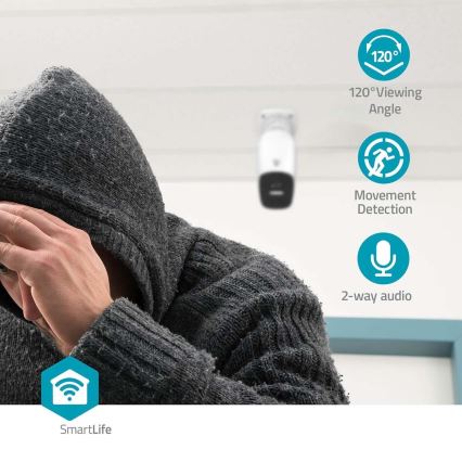 Έξυπνη επαναφορτιζόμενη κάμερα εξωτερικού χώρου με αισθητήρα SmartLife 4MP Quad HD 1440p 5V/5200mAh Wi-Fi Tuya IP66