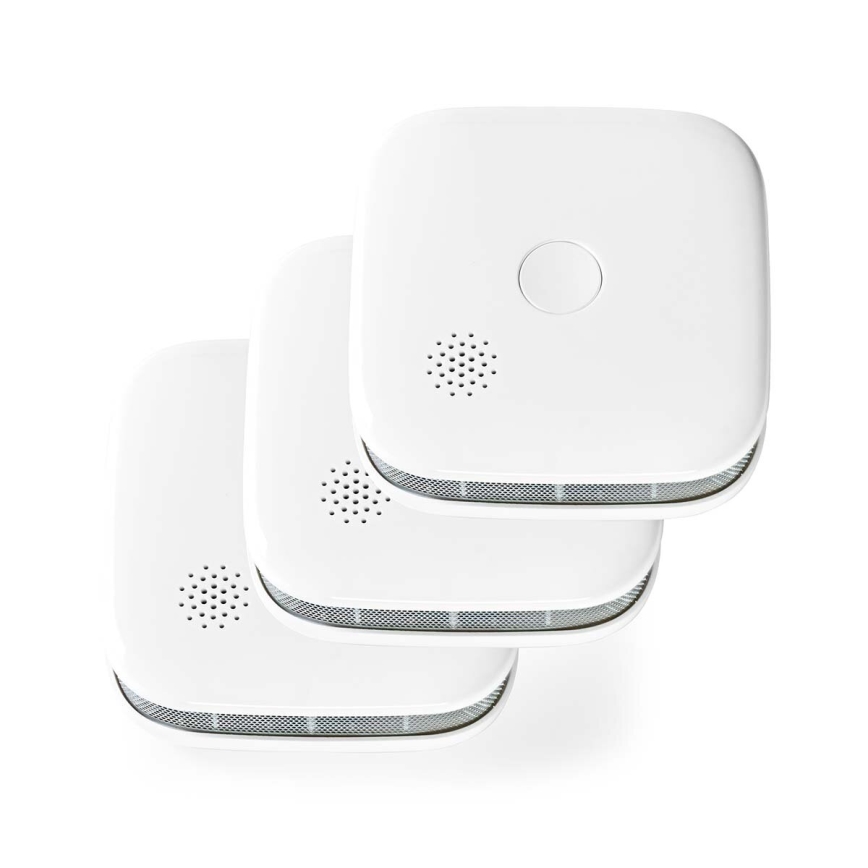 ΣΕΤ 3x Ανιχνευτής καπνού SmartLife 3V/1xCR123A Wi-Fi Tuya