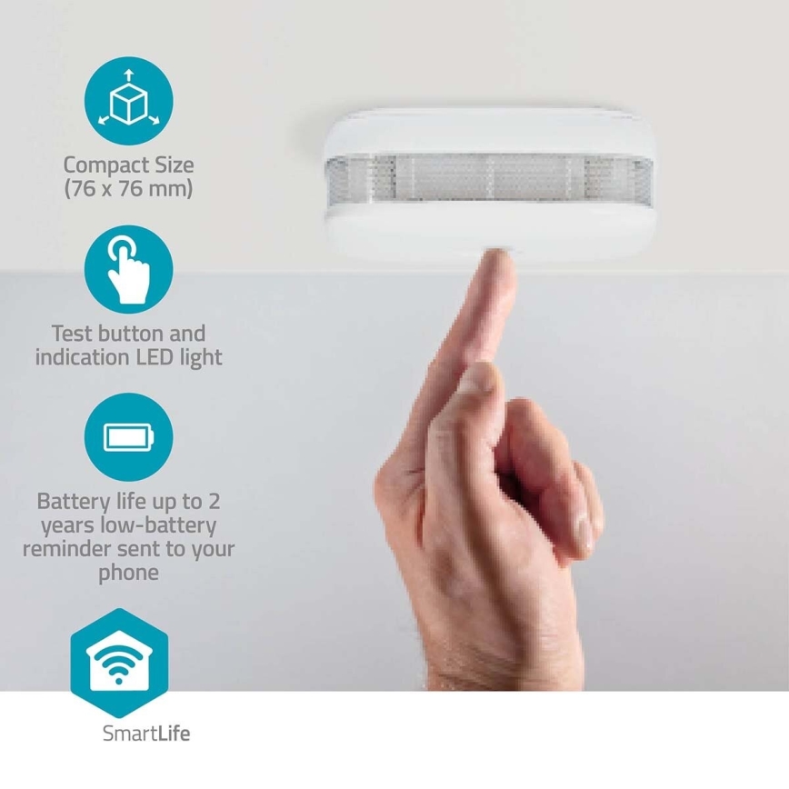 ΣΕΤ 3x Ανιχνευτής καπνού SmartLife 3V/1xCR123A Wi-Fi Tuya