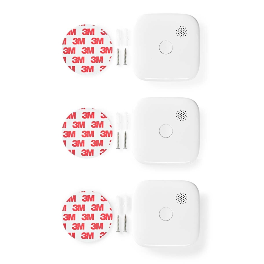 ΣΕΤ 3x Ανιχνευτής καπνού SmartLife 3V/1xCR123A Wi-Fi Tuya