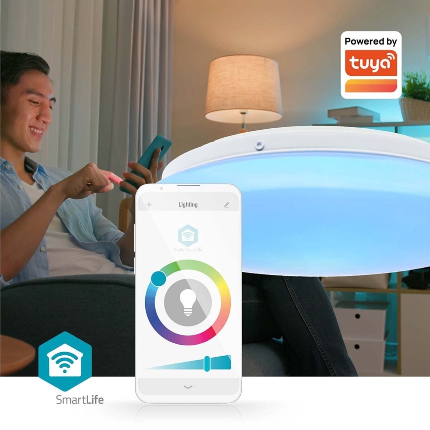 LED RGBW Φωτιστικό οροφής μπάνιου dimming SmartLife LED/18W/230V 2700-6500K IP44 Wi-Fi Tuya
