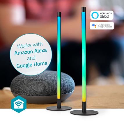 ΣΕΤ 2x LED RGBIC Ρυθμιζόμενο επιτραπέζιο φωτιστικό SmartLife LED/36W/230V 55 εκ. 2700-6500K Wi-Fi Tuya + τηλεχειριστήριο