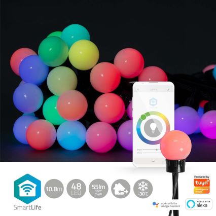 Διακοσμητικά λαμπάκια LED RGB 48xLED 13,8m IP65 Wi-Fi Tuya