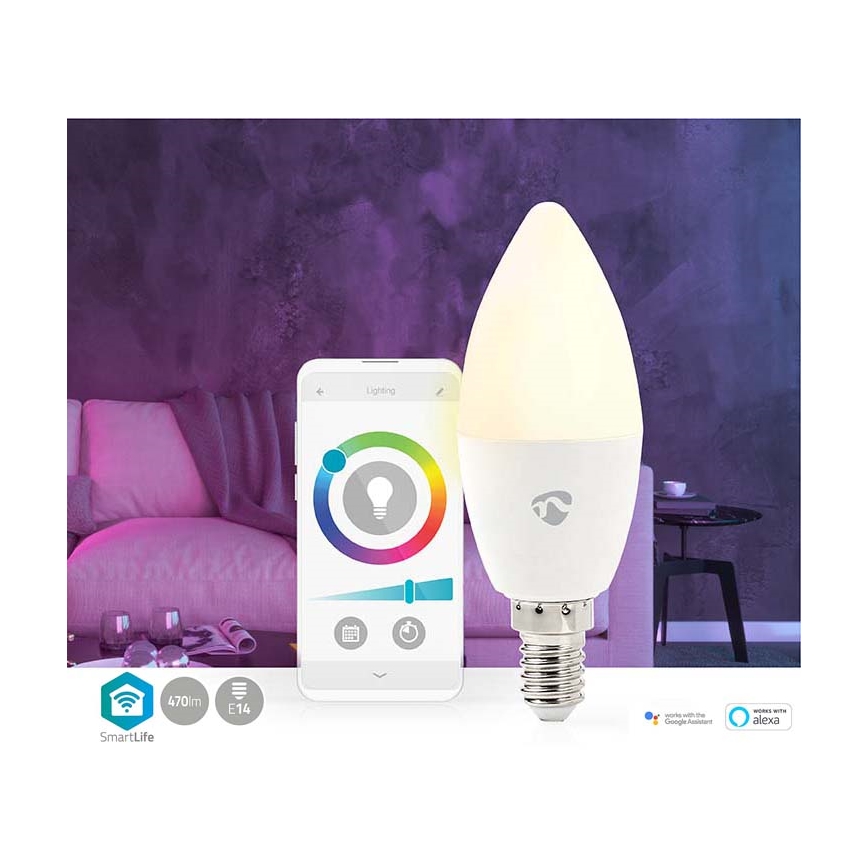 LED RGB Dimmable λαμπτήρας Smartlife E14/4,9W/230V Wi-Fi 2700-6500K