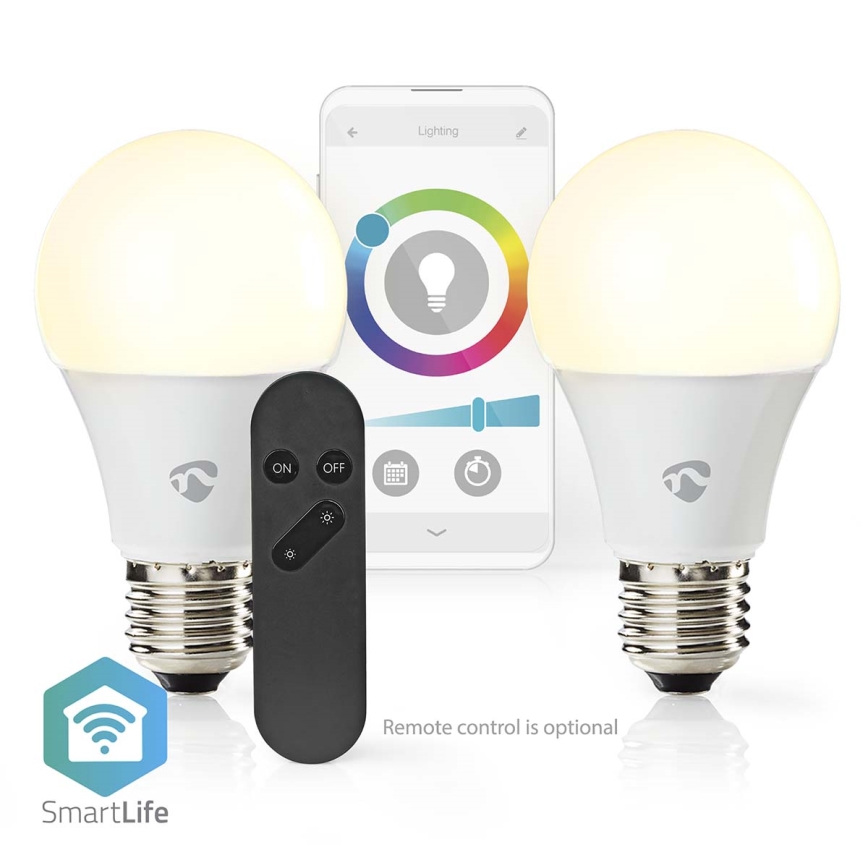 Σετ 2x LED RGBW ρυθμιζόμενοι λαμπτήρες SmartLife E27/9W/230V Wi-Fi 2700-6500K