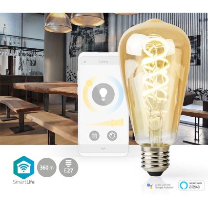 LED Dimmable λαμπτήρας ST64 E27/4,9W/230V Wi-Fi 1800-6500K