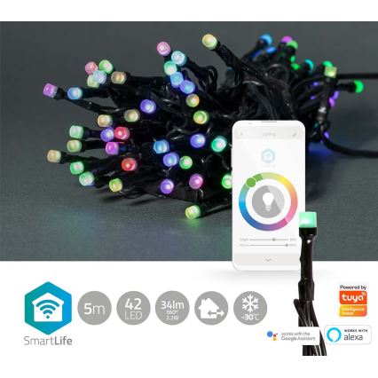 LED RGB εξωτερική γιρλάντα 42xLED/8 λειτουργίες 8m IP65 Wi-Fi Tuya