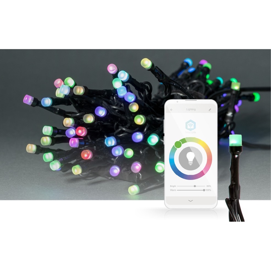 LED RGB εξωτερική χριστουγεννιάτικη γιρλάντα 42xLED/8 λειτουργίες 8m IP65 Wi-Fi Tuya