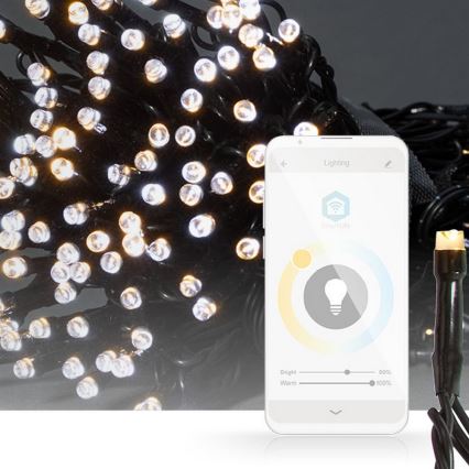 LED Χριστουγεννιάτικη γιρλάντα 100xLED/8 λειτουργίες 15m IP65 Wi-Fi Tuya