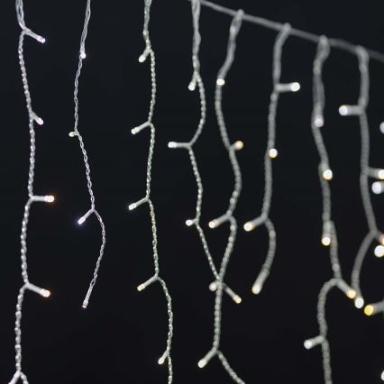 Χριστουγεννιάτικα λαμπάκια κουρτίνα LED 240xLED/8 λειτουργίες 8m IP65 Wi-Fi Tuya ψυχρό λευκό