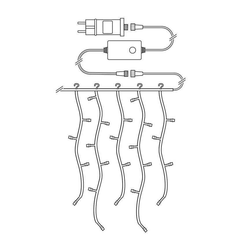 Εξωτερικά Χριστουγεννιάτικα λαμπάκια κουρτίνα LED 400xLED/8 λειτουργίες 11m IP65 Wi-Fi Tuya ψυχρό λευκό