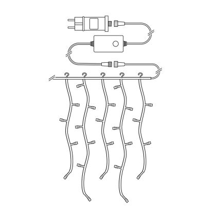LED Χριστουγεννιάτικο Κουρτίνα 240xLED/11 λειτουργίες 8μ IP65 Wi-Fi Tuya ζεστό έως ψυχρό λευκό