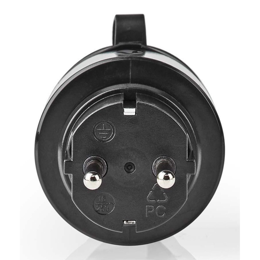 Έξυπνη πρίζα 3680W/230V/Schuko τύπου F/16A Wi-Fi IP44 μαύρο