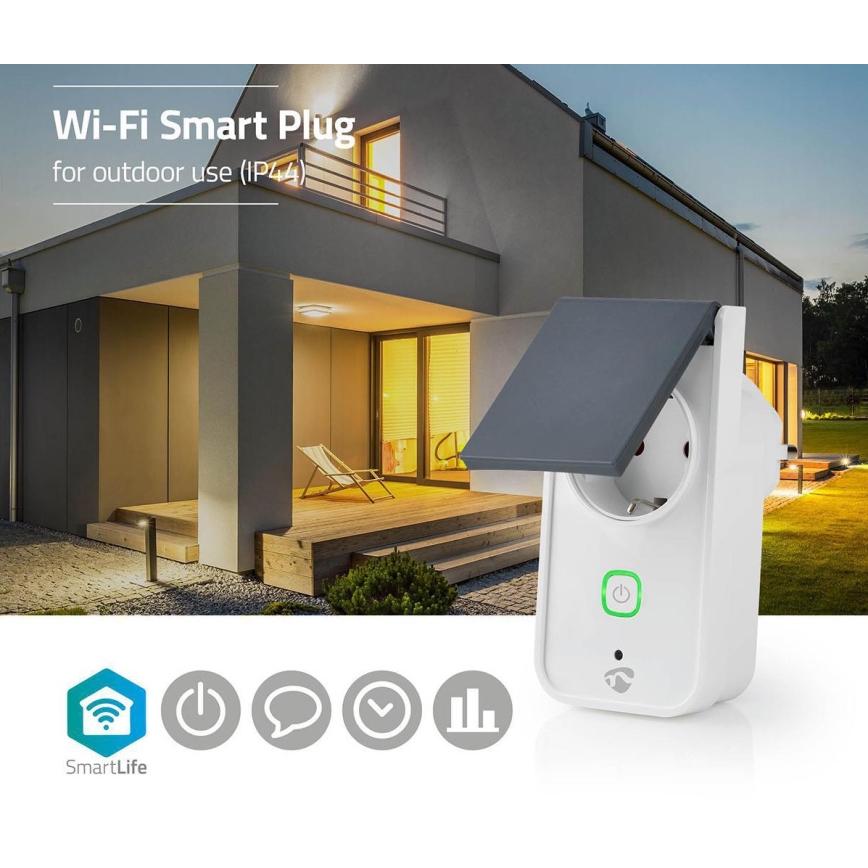 Smart Εξωτερικού χώρου πρίζα 3680W/230V/Type F SCHUKO/16A Wi-Fi IP44