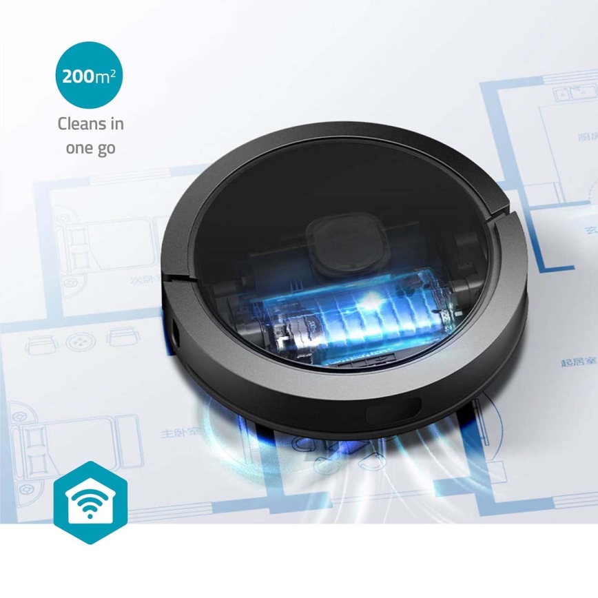 Σκούπα ρομπότ με σφουγγάρισμα SmartLife 5200 mAh Wi-Fi Tuya μαύρο + τηλεχειριστήριο