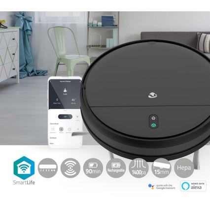 Σκούπα ρομπότ με σφουγγάρισμα 28W/2500 mAh Wi-Fi μαύρο + τηλεχειριστήριο
