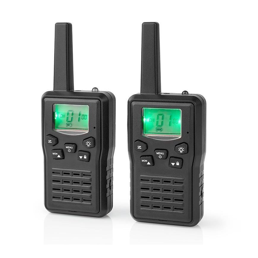 ΣΕΤ 2x Επαναφορτιζόμενο walkie-talkie με  φωτισμό LED 1300 mAh εμβέλεια 10 km