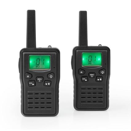 ΣΕΤ 2x Επαναφορτιζόμενο walkie-talkie με  φωτισμό LED 1300 mAh εμβέλεια 10 km