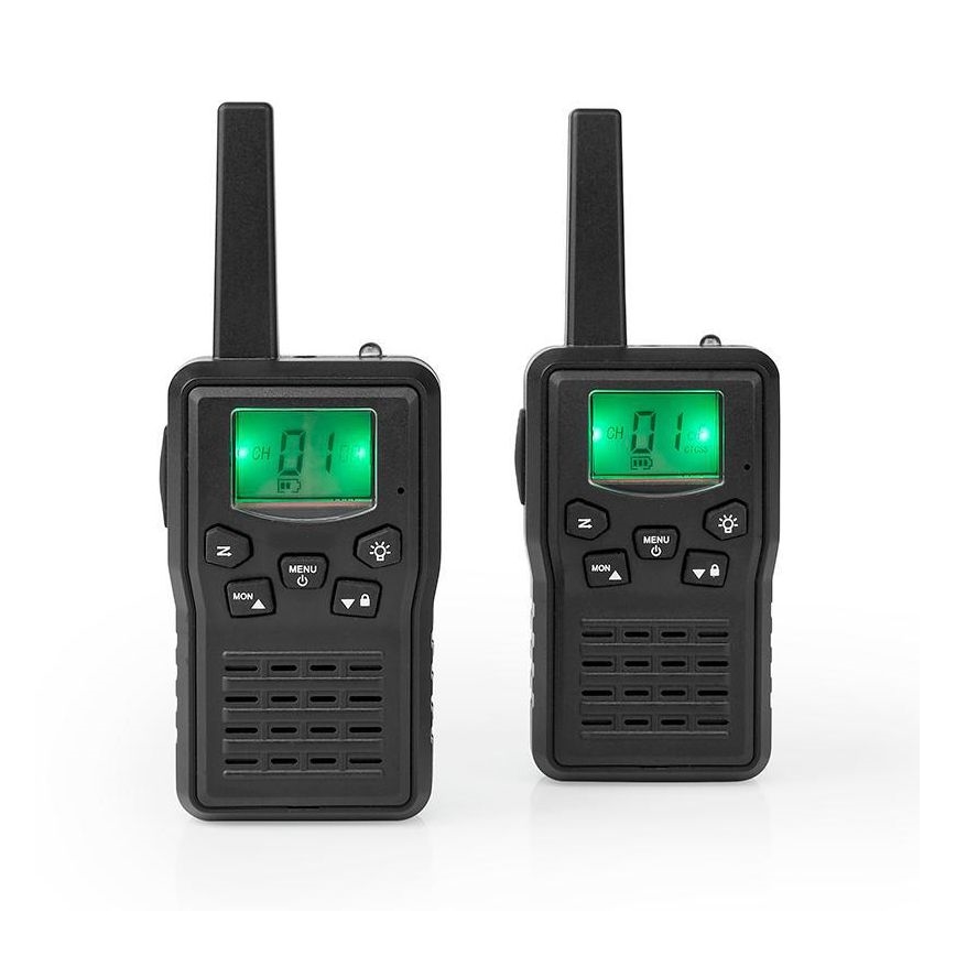 ΣΕΤ 2x Επαναφορτιζόμενο walkie-talkie με  φωτισμό LED 1300 mAh εμβέλεια 10 km