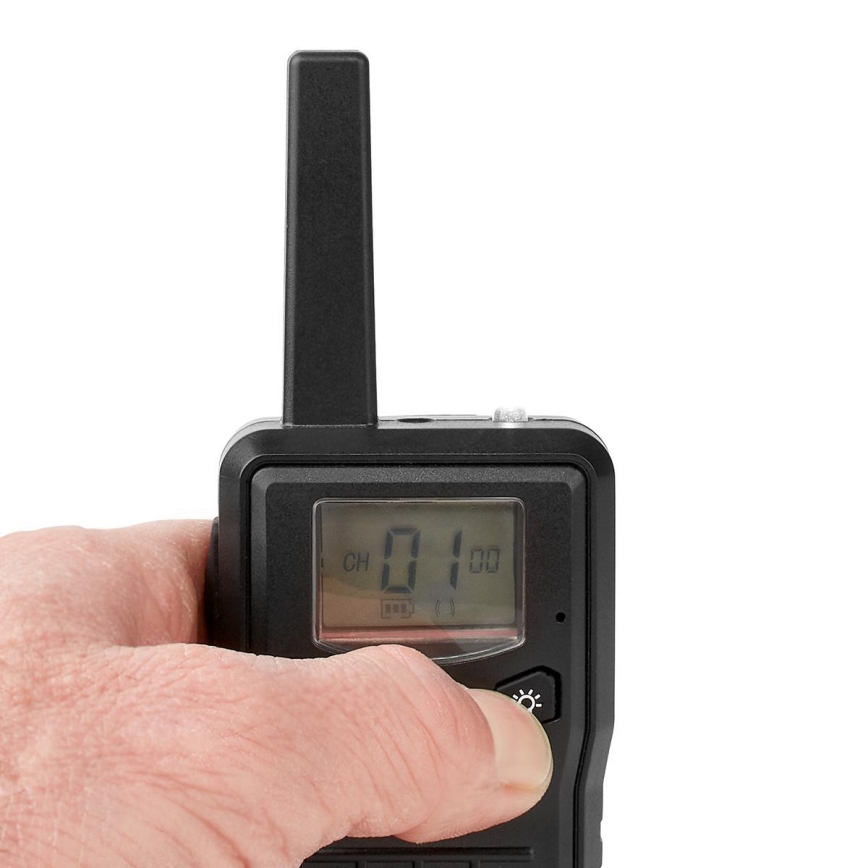 ΣΕΤ 2x Επαναφορτιζόμενο walkie-talkie με  φωτισμό LED 1300 mAh εμβέλεια 10 km