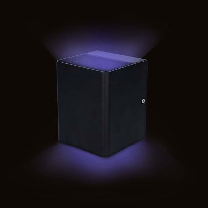 LED RGBW ρυθμιζόμενο εξωτερικό επιτοίχιο φωτιστικό SmartLife LED/12W/230V IP65 Wi-Fi Tuya μαύρο