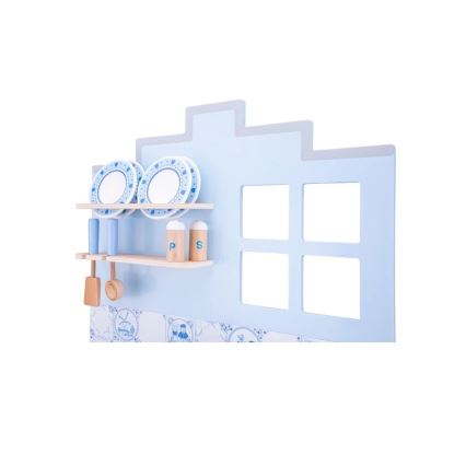 New Classic Toys - Ξύλινη κουζίνα με αξεσουάρ μπλε