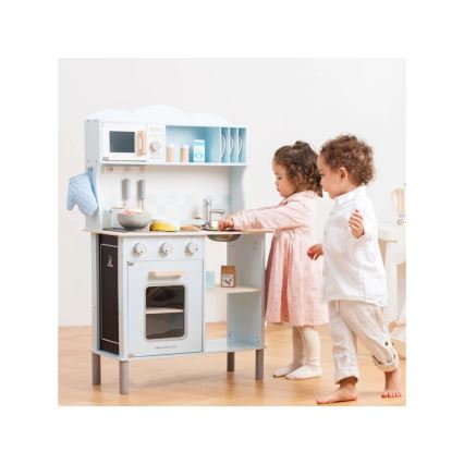New Classic Toys - Ξύλινη κουζίνα με αξεσουάρ γαλάζιο