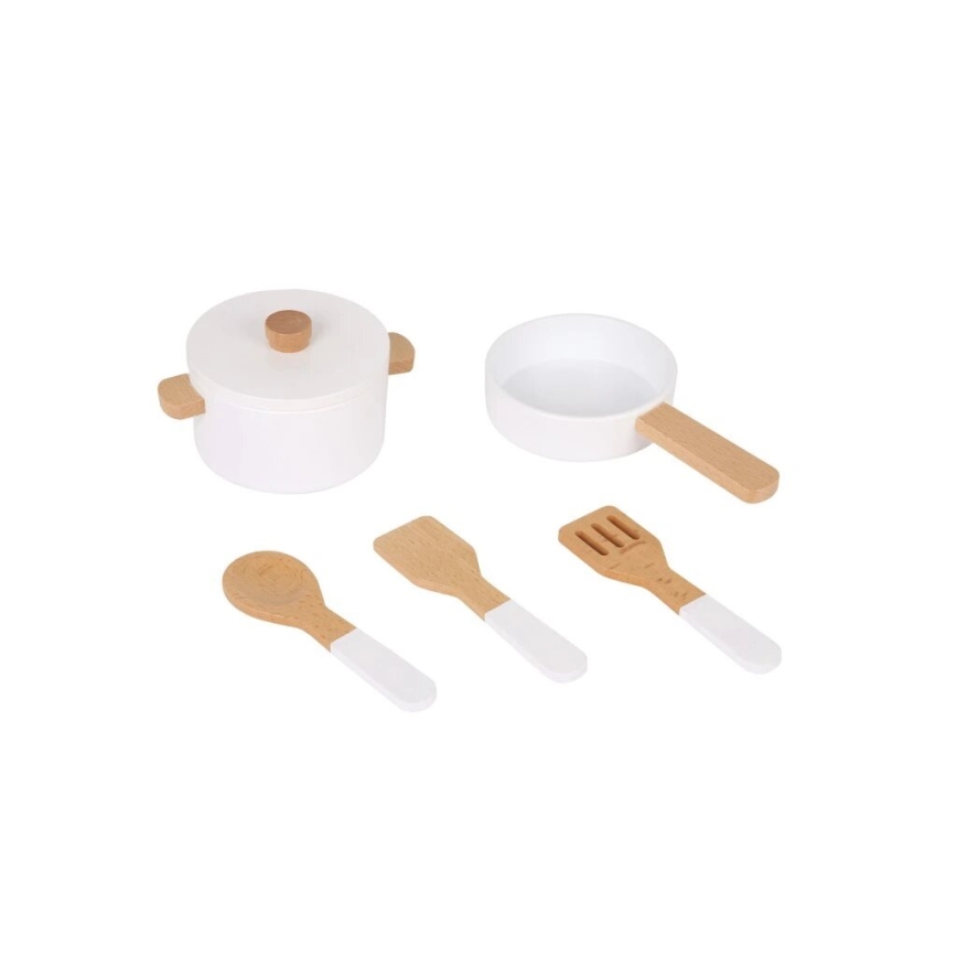 New Classic Toys - Ξύλινη κουζίνα με αξεσουάρ λευκό/μαρμάρινο μοτίβο