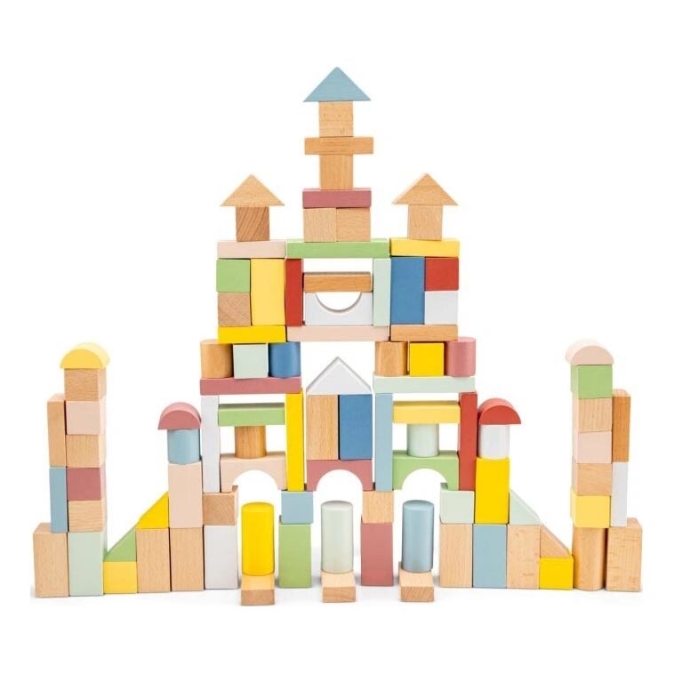 New Classic Toys - Ξύλινο blocks 100 τμχ
