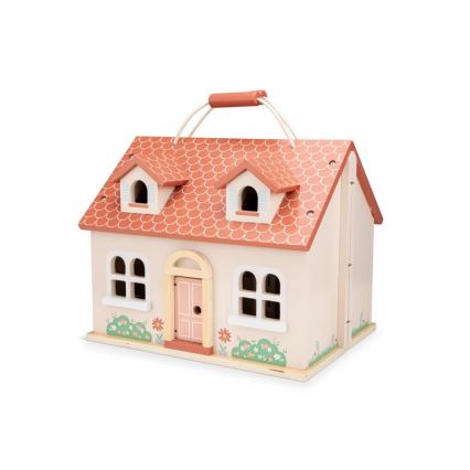 New Classic Toys - Ξύλινο κουκλόσπιτο κόκκινο