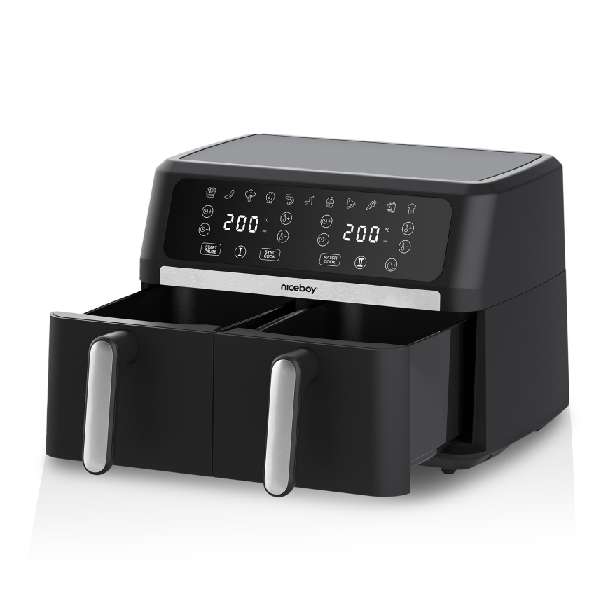 Niceboy AirFryer DUO - Διπλή φριτέζα αέρος 9 l 2400W/230V