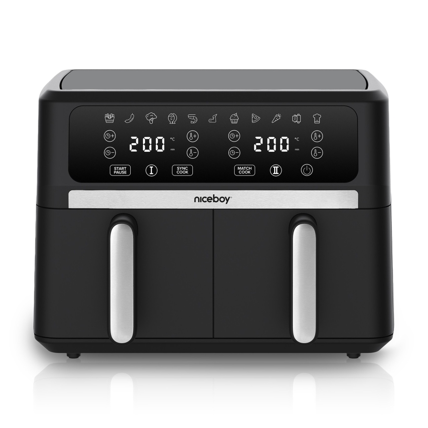 Niceboy AirFryer DUO - Διπλή φριτέζα αέρος 9 l 2400W/230V